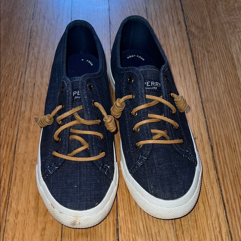 Sperry Men's Dark Blue Canvas Boat Shoes